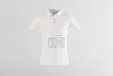 Foto de White polo shirt on an isolated background. The concept of selling clothes, a polo shirt without prints to complete the content. 3D render, 3D illustration. - Imagen libre de derechos