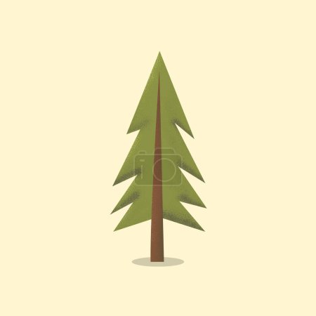 Téléchargez les illustrations : Vecteur d'arbre de pin. Style rugueux d'arbre - en licence libre de droit