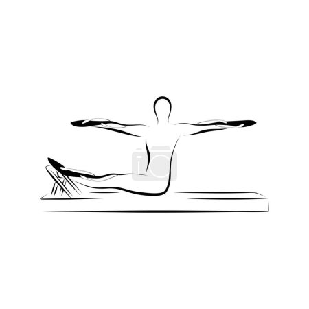 Illustration for Pilates reformer pose vector illustration - Royalty Free Image