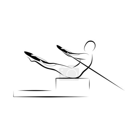Téléchargez les illustrations : Illustration vectorielle pose réformateur Pilates - en licence libre de droit