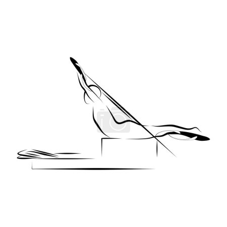 Pilates reformer pose vector illustration