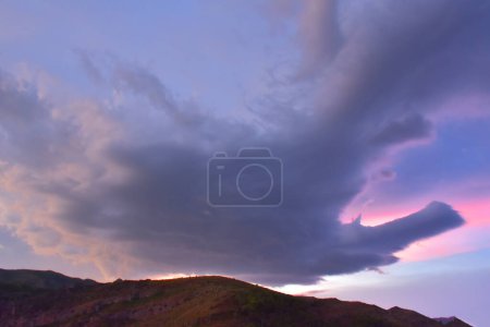 Photo for Beautiful sunset over the mountain - Royalty Free Image