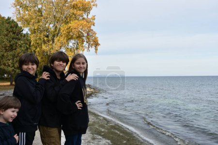 Photo for Happy family on a walk in the park. - Royalty Free Image