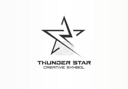 Photo for Thunder Star Logo. Flash abstract design vector template. Fast Speed, Energy, Leader logotype concept . Logotype idea. Thunderbolt abstract symbol for business company. design element. Power line icon - Royalty Free Image
