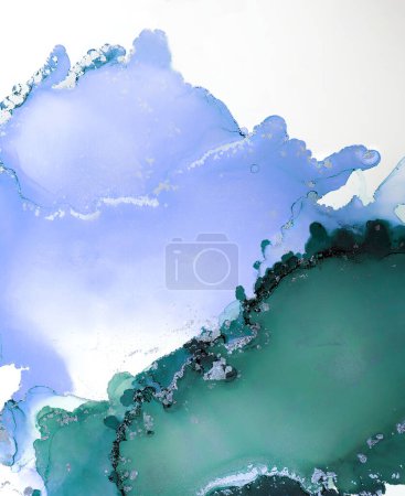 Foto de Fondo abstracto líquido azul y blanco. acuarela - Imagen libre de derechos