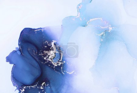 Photo for Alcohol ink abstract art. fluid art texture. marble art. blue water illustration. modern illustration of modern painting - Royalty Free Image