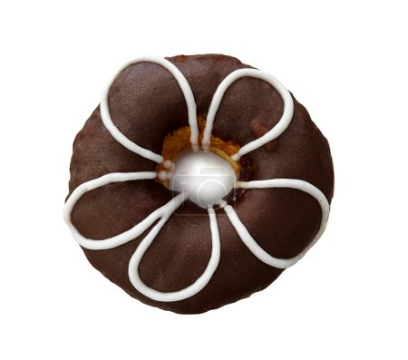 Foto de Sabroso donut de chocolate, aislado en blanco - Imagen libre de derechos
