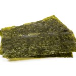 crispy seaweed isolated on white background