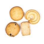 Set of danish butter cookies isolated on a white background