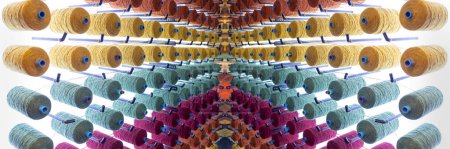 Rolls of silk in various colors