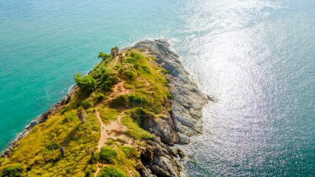 Photo for Promthep Cape Sunset Viewpoint in the South of Phuket Thailand Take photos from a drone Top 5 popular tourist attractions in Thailand - Royalty Free Image
