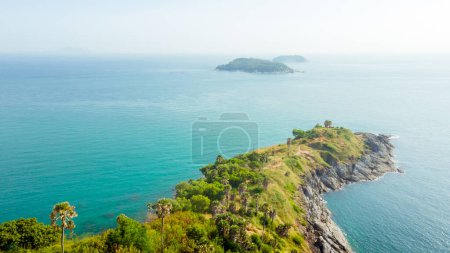 Photo for Promthep Cape Sunset Viewpoint in the South of Phuket Thailand Take photos from a drone Top 5 popular tourist attractions in Thailand - Royalty Free Image