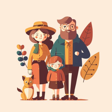 Illustration for Happy world family day. International Parents Day. Mom Dad Kids together flat design style vector illustration - Royalty Free Image