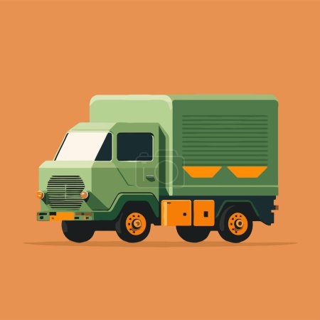Ilustración de Illustration of truck Delivery logo icon. Delivery service concept. Vector flat color style - Imagen libre de derechos