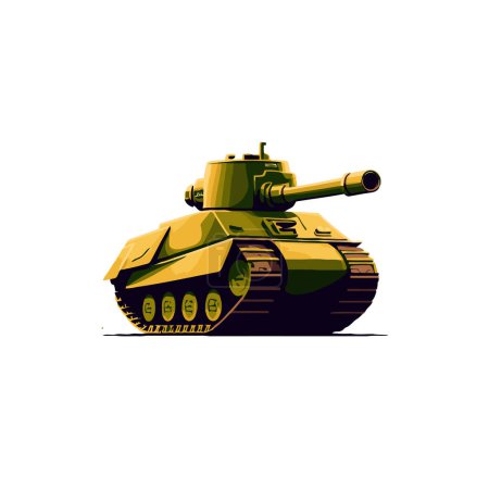 Illustration for Large tank military army Vector icon cartoon vector flat color illustration for banner poster design template - Royalty Free Image