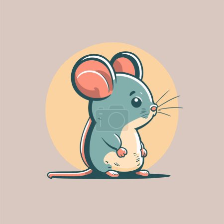 Cartoon mouse logo design template. Vector illustration of a cute cartoon mouse. Cartoon mouse