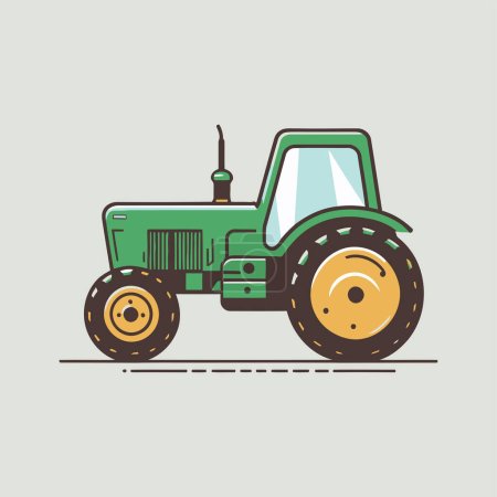 Téléchargez les illustrations : Illustration of Flat tractor in vector style - en licence libre de droit
