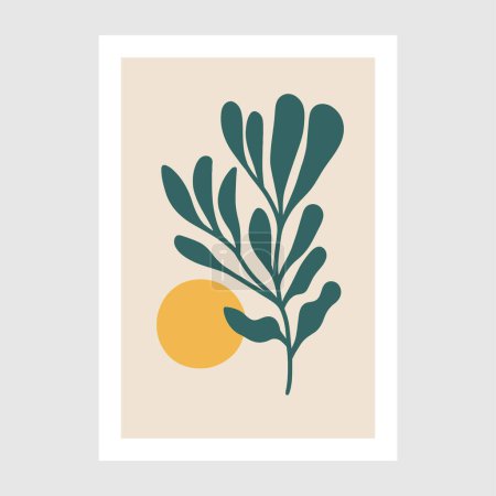 Illustration for Matisse style illustration Minimalist botanical design. Vector illustration. Scandinavian style. Wall Art Pint Poster - Royalty Free Image