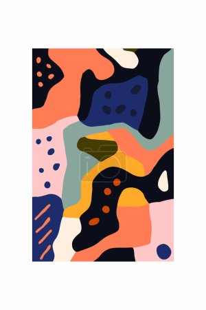 Ilustración de Fondo abstracto con manchas y manchas multicolores. Ilustración vectorial. pared arte impresión matisse estilo - Imagen libre de derechos