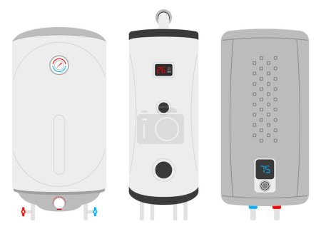 Illustration for Set with three boilers, vector illustration. - Royalty Free Image