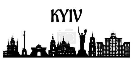 Illustration for Silhouette of the city of Kyiv, Ukraine - Royalty Free Image