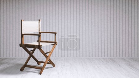 Photo for Foldable director's chair: film industry, professional acting school and video production concept - Royalty Free Image