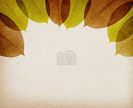 Téléchargez les photos : Colorful autumn leaves on paper, vintage style background - en image libre de droit
