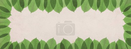 Photo for Leaves arranged in a frame shape and copy space, nature and botanics banner - Royalty Free Image