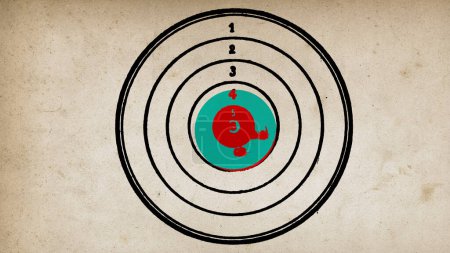 Téléchargez les photos : Vintage paper shooting target background with number and bullet holes - en image libre de droit