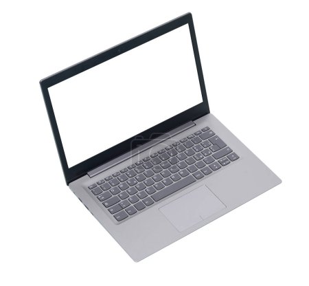 Téléchargez les photos : Ordinateur portable métallique gris avec écran vierge, ordinateurs et concept technologique - en image libre de droit