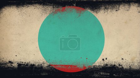 Photo for Ruined dirty paper with black ink and round shape, abstract background - Royalty Free Image