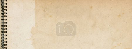 Photo for Vintage notebook page with textured stained paper, creativity and education concept - Royalty Free Image