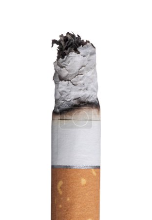 Photo for Cigarette burning on pink background, smoke addiction concept - Royalty Free Image