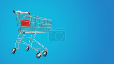 Téléchargez les photos : Panier vide petit supermarché : épicerie et concept de vente au détail - en image libre de droit