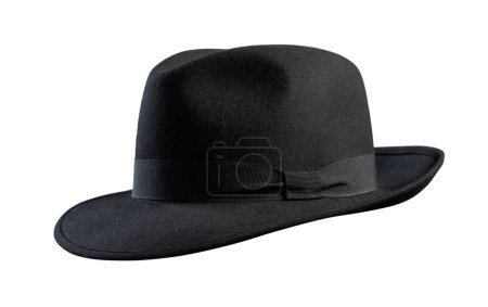 Foto de Sombrero vintage negro aislado sobre fondo blanco - Imagen libre de derechos