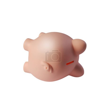 Photo for Overturned piggy bank isolated: financial problems, debt and crisis concept - Royalty Free Image