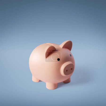 Photo for Cute pink piggy bank: savings, investments and budget concept - Royalty Free Image