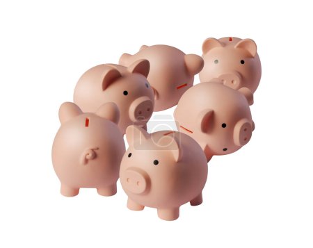 Photo for Many piggy banks in a group: financial growth and earning concept - Royalty Free Image