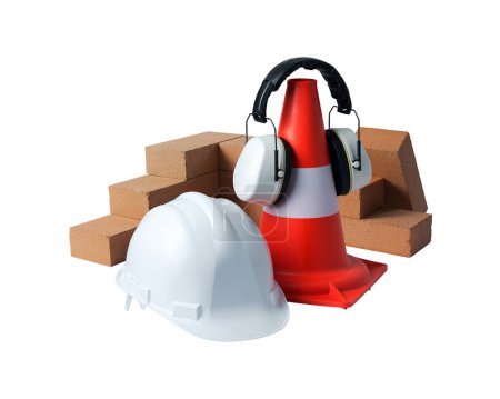 Foto de Seguridad en el trabajo: equipos de protección individual para los trabajadores de la construcción - Imagen libre de derechos