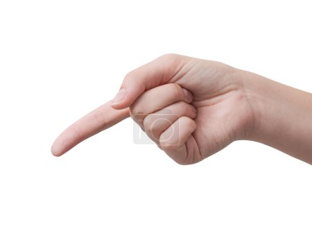 Photo for Female hand pointing finger isolated, she is giving orders - Royalty Free Image