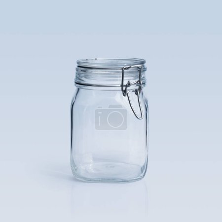 Photo for Empty clean clip-top glass jar isolated, food storage concept - Royalty Free Image