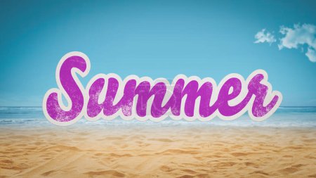 Téléchargez les photos : Panneau d'été sur la plage, Voyage et vacances d'été concept - en image libre de droit
