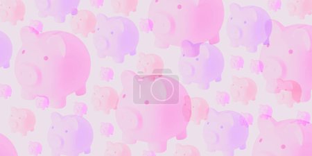 Photo for Collage of many piggy banks, finance and budget background - Royalty Free Image