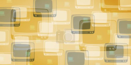 Photo for Collage of vintage analog televisions, communications and entertainment background - Royalty Free Image