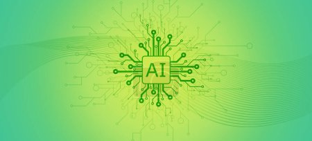 Foto de AI Inteligencia artificial, conexiones, aprendizaje automático y ciencias de la computación fondo abstracto con chip - Imagen libre de derechos
