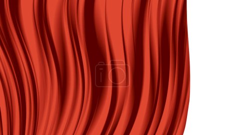 Photo for Soft glossy wavy fabric abstract background with white copy space - Royalty Free Image