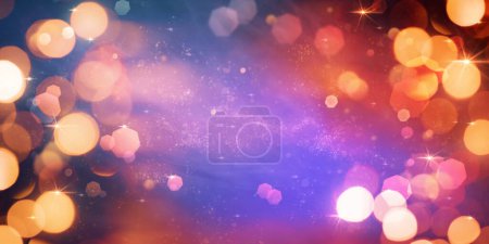 Photo for Colorful shiny bokeh lights background, celebration and festivity concept - Royalty Free Image