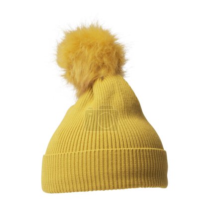 Foto de Warm wool hat isolated on white background, winter accessories concept - Imagen libre de derechos