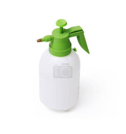 Garden pressure sprayer isolated on white background, gardening supplies and tools concept