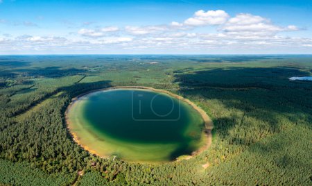 Foto de So called Plaskie lake aerial drone view - Imagen libre de derechos